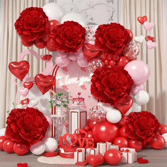 Giant Red Velvet Flower Set – 6 Pcs for Derby, Weddings & Parties Decor