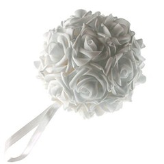 Soft Touch Foam Rose Kissing Ball Wedding Centerpiece, 6-Inch