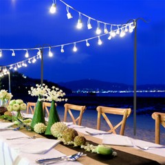 Outdoor Indoor String Light Pole 2 Pack For Deck Garden Holiday Party Wedding US