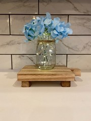 Hydrangea Lighted Mason Jar, Jute Bow, Fairy Lights, Custom Colors Available