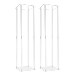 Clear Acrylic Tall Rectangular Flower Stand 2Pcs 31.5″ Wedding Decoration
