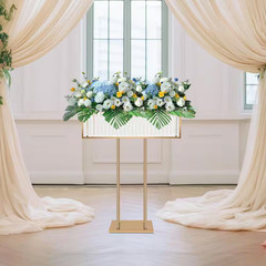 27 In. X 35 In. Gold Modern Rectangular Iron Acrylic Wedding Party Birthday Deco