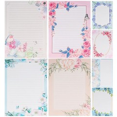 72Pcs Flower Stationery Paper Lined 8.5×11 Stationary