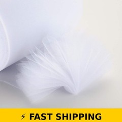 Miegecha 6″ x 100 Yards Tulle Roll – White Fabric for Crafts