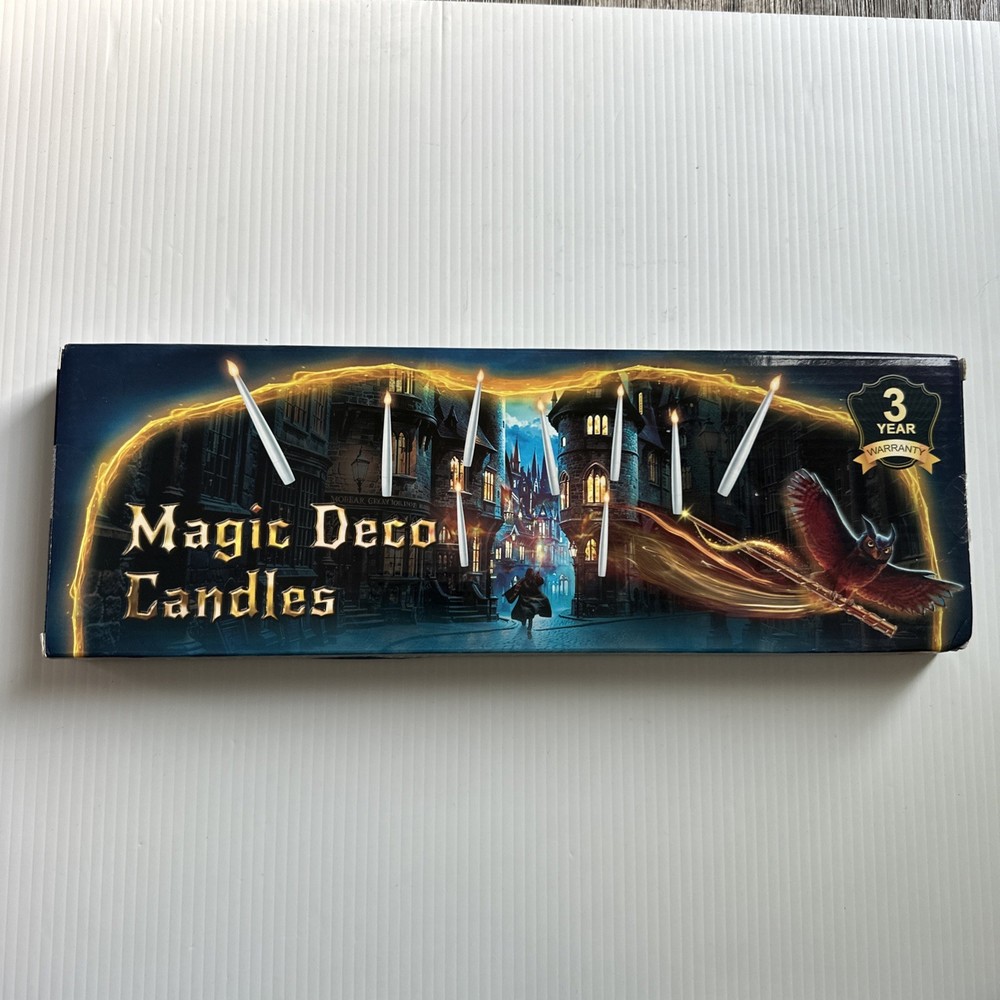 Harry Potter 10 LED Flameless Floating Candles Magic Wand Remote Halloween Decor