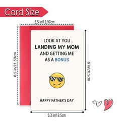 Funny Step Dad Fathers Day Card,Funny Fathers Day Card, Humor Bonus Father’s …