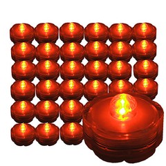(36) VIBRANT ORANGE -LED Submersible Underwater Tea lights for WEDDING US Shippe