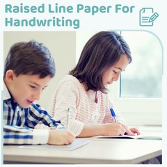 Yeaqee 100 Sheets Raised Lines Paper for Handwriting Portrait white