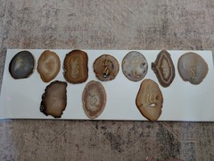 Agate Wedding Table Numbers Set Polished Finish Mixed Colors Centerpiece