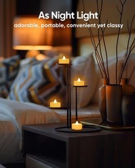 Amagic 50 Pcs Flickering Flameless Tea Lights Battery 50 Pack, Ivory