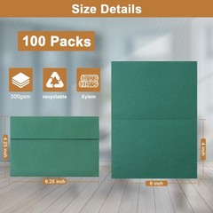 Silunkia 100 Packs 10 Assorted Colors Blank Note Cards and Envelopes 4 x 6 He…