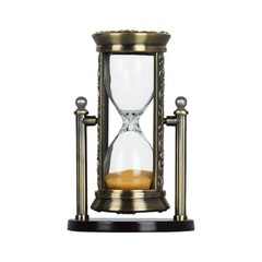 Sand Timers, Embossed 10 Mins Hourglass with Golden Sand, Vintage Bronze
