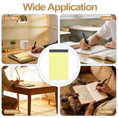 6 Pcs Writing Note Pads, 3 x 5 Inch A7 Lined Refill Paper, Yellow