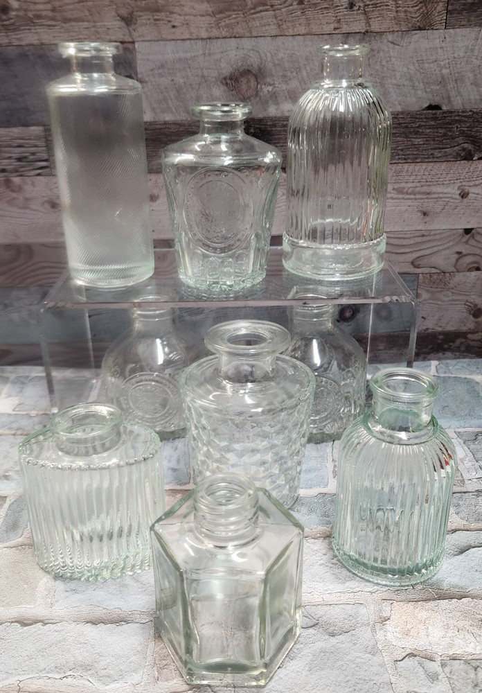 Glass Bud Vases Set of 9, Small, Clear, Shower Wedding All Occasion