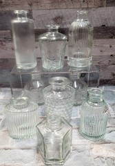 Glass Bud Vases Set of 9, Small, Clear, Shower Wedding All Occasion