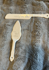 Happily Ever After Ceramic White Wedding Cake Knife And Server Set Mr And Mrs