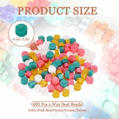 4Pcs Wax Seal Beads Hexagon Sealing Beads Kit Pink Red/Green/Cream/Yellow