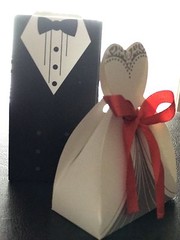20pcs 3D Wedding Favor Boxes Dress & Tuxedo Party Bride Groom Shower Gift