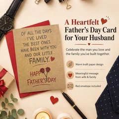 Sweet Fathers Day Card Gifts for Husband Boyfriend,Romantic Father’s Day Card…