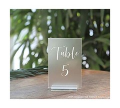 UNIQOOO 3″ Clear Acrylic Stand | Wedding Sign Holders, 20 Count 3″, Pack of 20