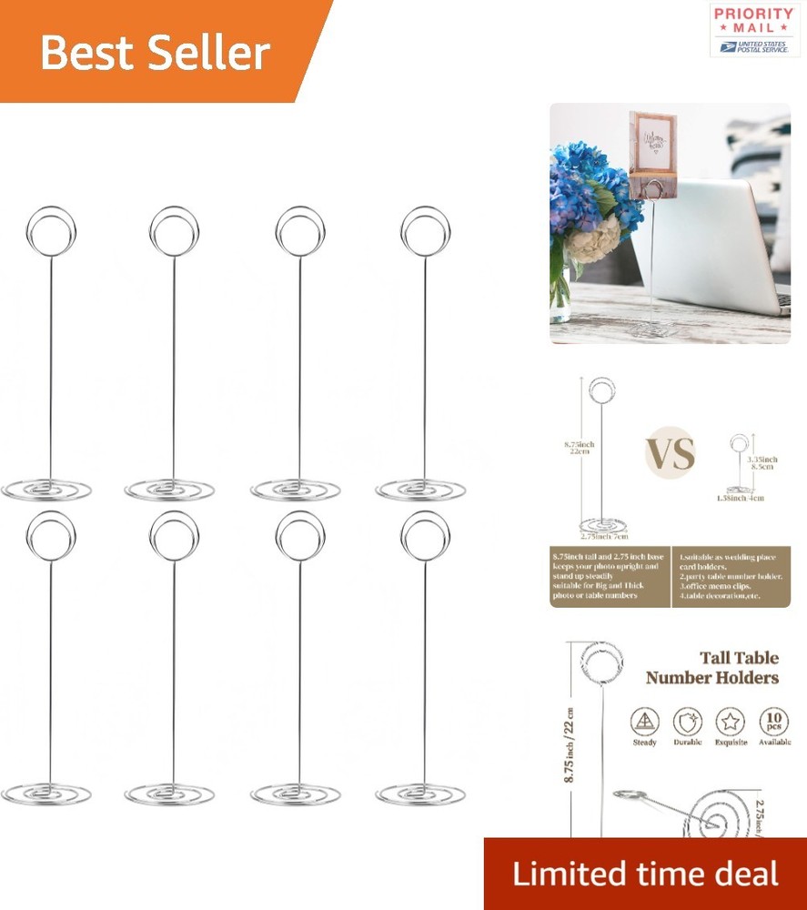 Classic 20 Pack Silver Place Card Holders 22 cm Iron Wire for Parties Weddings