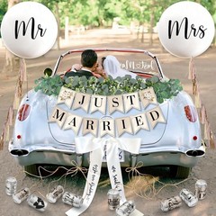Weather-Resistant 33 Pc Just Married Car Decoration Set for Stylish Weddings