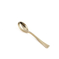 4″ long Gold Dessert Spoons Wedding Dinner Party Events Disposable Tableware
