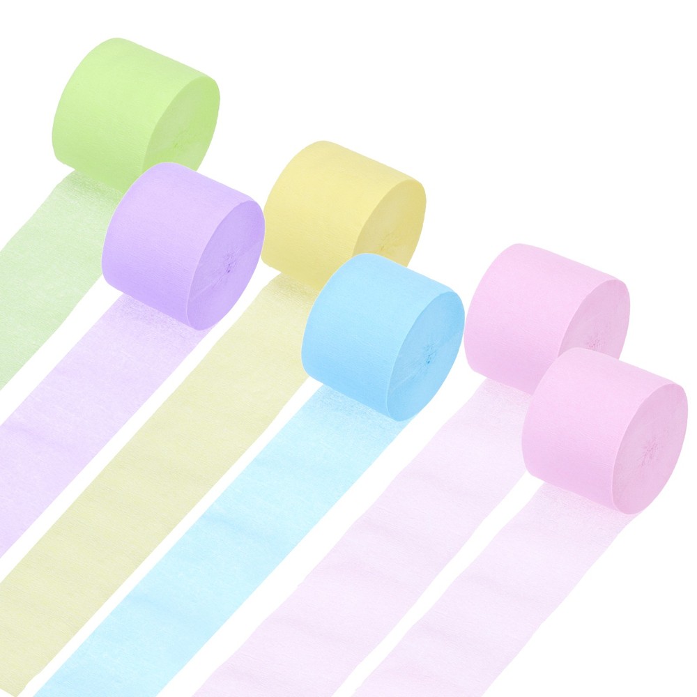 Crepe Paper Streamers 6 Rolls 492ft (5 Color)