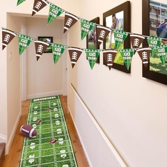 2Packs Football Floor Runner, 10ft x 2ft Football Party Supplies, Football