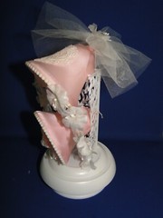 New Vintage Wilton «Chapel Bells » Wedding Cake Top, Pink satin bell, 103-2415