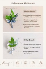 Ling’s Moment Boutonniere for Men Wedding,Set of 6 , Groom and Groomsmen…