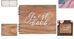 Spiral Bound Rustic Guest Book – 112 Pages, 11.25×8.75 in, Perfect for Weddings