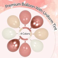 Pink Birthday Decorations for Women with Dusty Pink Nude White Metallic Rose