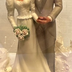 Vtg Wilton Designer Series Heavenly Wedding Cake Topper – Grey Coat #0118-00603