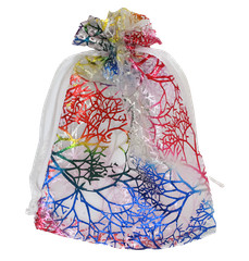 White Coral Organza Gift Bags Multiple Sizes in Sets of 20, 50 or 100