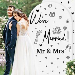 Wedding Sign Party Decals for Backdrop Wedding Party Decorations We’re Marrie…