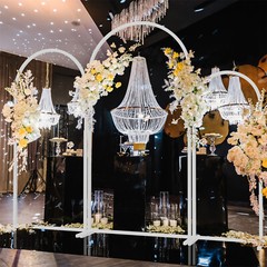 3 White Metal Arch Backdrop Stand Frame for Wedding Birthday Ceremony Graduation