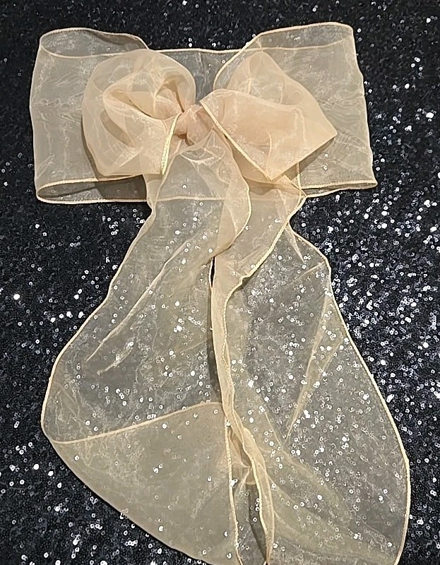 18 pcs Sheer Chair Decor Bow Sash 104″ x 6″ Champagne Wedding Party Organza