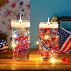 300Pcs Patriotic Red Clear Blue Star Acrylic Crystals Gems Table Scatter Vase Fi
