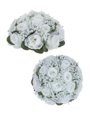 Flower Balls for Centerpieces: Pcs Rose Babys Breath Artificial 2 White
