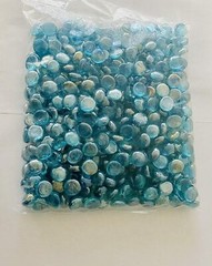 30 Lb Flat Glass Marbles/Pebbles for Vase Filler Etc (Ice Blue 0.65″ ~2700PCs)