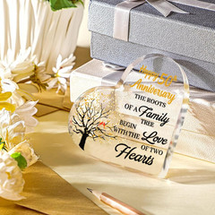 50Th Anniversary Wedding Gifts for Couple Parents, Acrylic Heart Cake Topper Dec