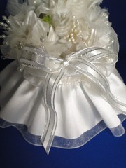New Elegant Petite Lighted White floral Wedding Cake top #406A