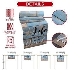 Ocean Coastal Starfish Decorative Table Runner 13x70inch, Linen Textured Tabl…