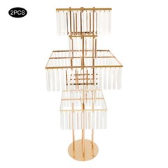 5 Tier Round Flower Stand 49.2in Metal Pedestal Stands Wedding Flower Stand