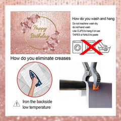 Pink Rose Gold Happy Birthday Backdrop Glitter Rose Gold Floral Balloon Bokeh…