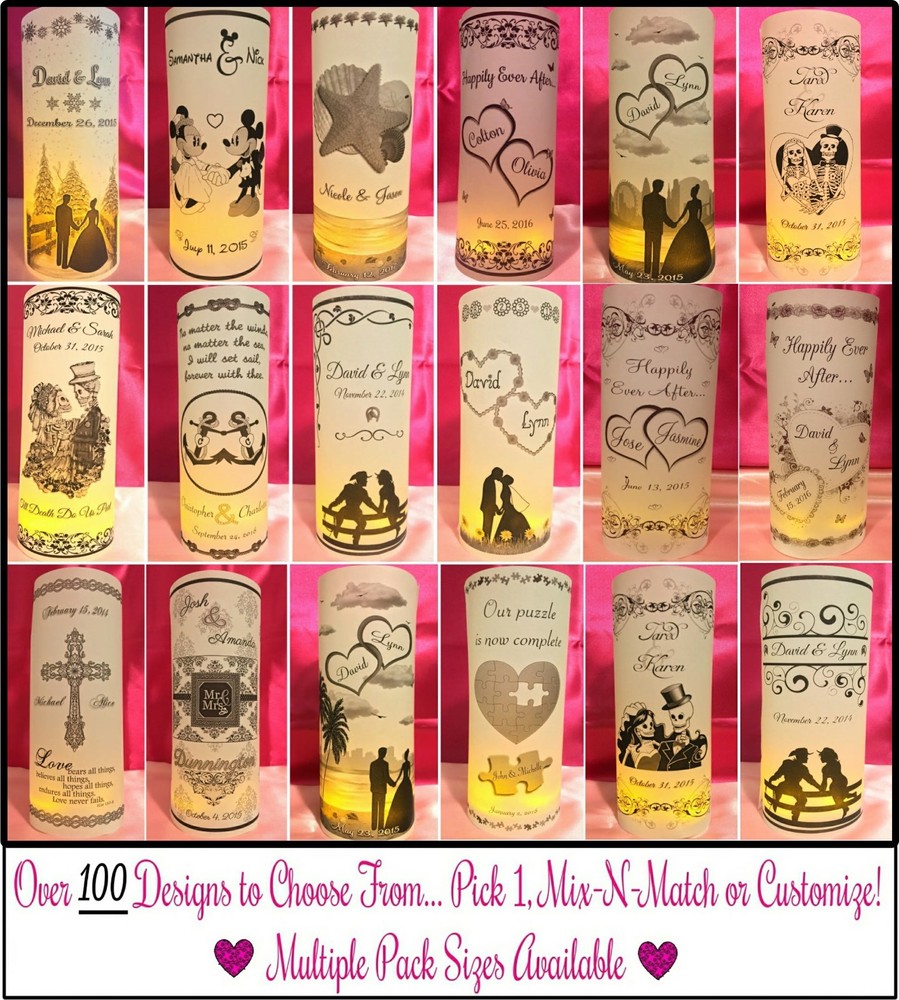 Personalized Vellum Luminaries Wedding Table Centerpieces Decorations Numbers #1
