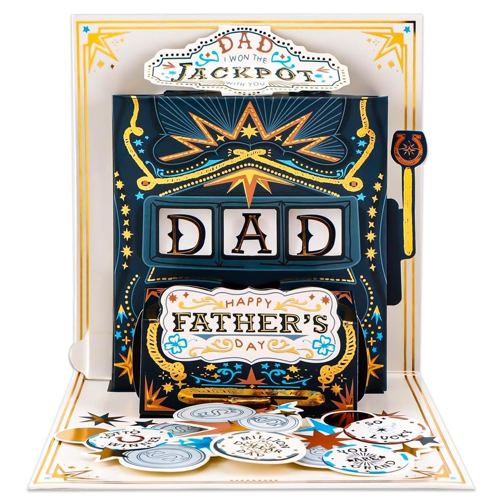 FLYAB Fathers Day Pop Up Card – 3D Jackpot Funny Happy Father’s Day Greeting …