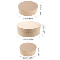 4pcs Round Kraft Paper Box Crafts Paper Containers with Lids Empty Nesting