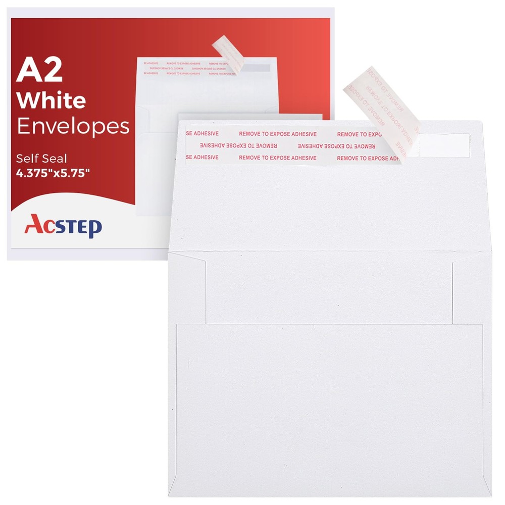 100PACK A2 Envelopes White 4.375×5.75 A2(4.375×5.75) 100 PCS,